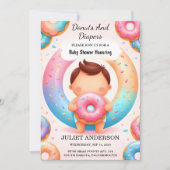 Als Träume Pink Blue Donuts und Diapers Baby Dusch Einladung (Vorderseite)
