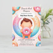 Als Träume Pink Blue Donuts und Diapers Baby Dusch Einladung (Stehend Vorderseite)