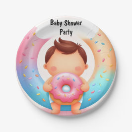 Als Träume Pink Blue Donuts und Diapers Baby Dusch Pappteller
