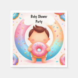 Als Träume Pink Blue Donuts und Diapers Baby Dusch Serviette