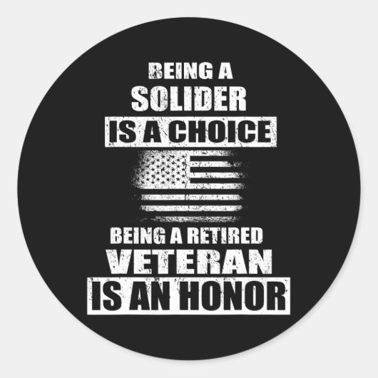Als Veteran der US Army Solider Independence Veter Runder Aufkleber (Vorderseite)