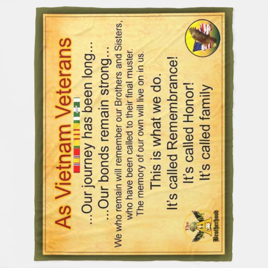 ALS VIETNAM VETERANS FLEECEDECKE (Vorderseite)