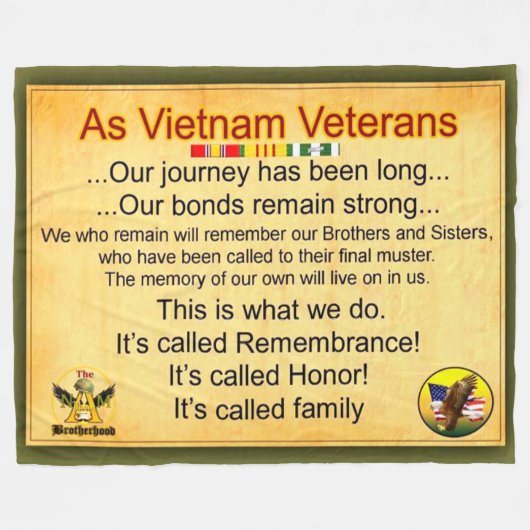 ALS VIETNAM VETERANS FLEECEDECKE (Vorderseite (Horizontal))