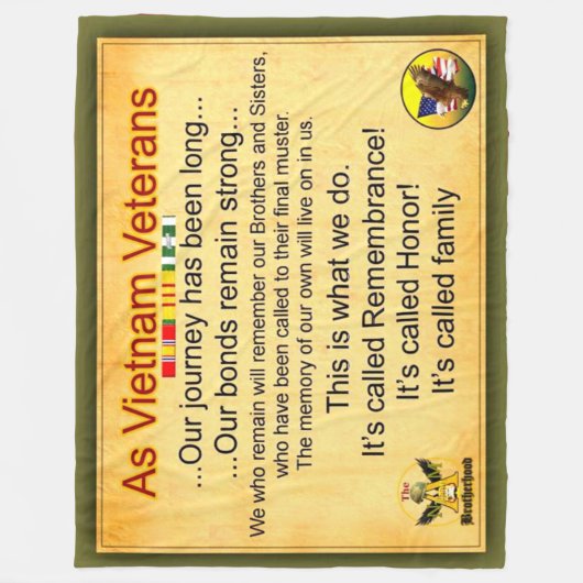 ALS VIETNAM VETERANS FLEECEDECKE (Vorderseite)