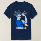 ALS Warrior Unbreakable  ALS Awareness Gift  T-Shirt (Design vorne)