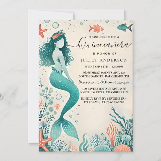 Als Wasserozeanfisch Leben unter dem Meer Quincean Einladung (Vorderseite)