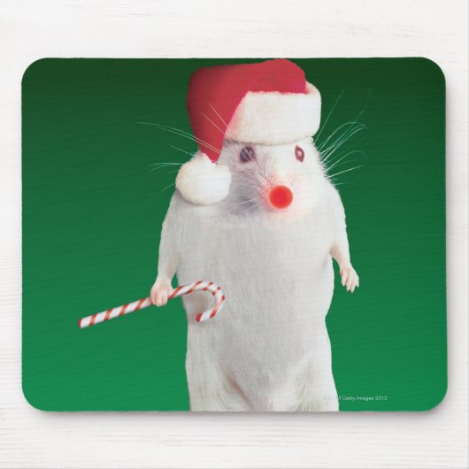 Als Weihnachtsmann verkleidete Maus Mousepad (Vorne)