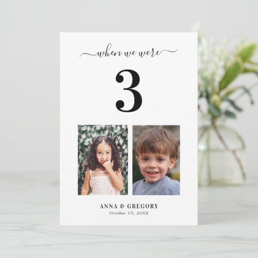 Als wir 3 Kinderbilder waren Tischnummer (Stehend Vorderseite)