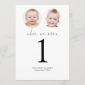 Als wir alt waren Fotos Hochzeit Tischnummer Card (Rückseite)