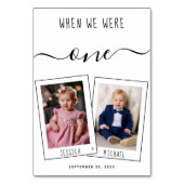 Als wir alt waren Kinder Fotos einfache Script Hoc Tischnummer (Rückseite)