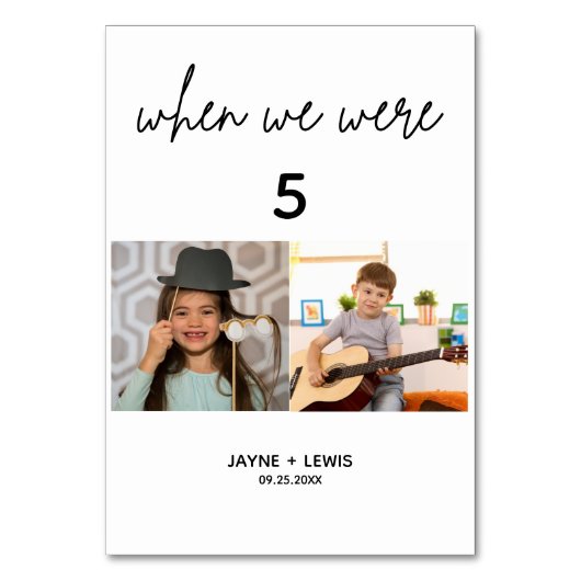 Als wir älter waren, gab es Zeichen für die Tischn Tischnummer (Rückseite)