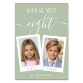 Als wir älter waren, haben grüne Kinder Fotos Hoch Tischnummer (Rückseite)