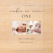 Als wir älter waren, unterzeichnete die Tischnumme Acryleinladungen (Vorderseite)