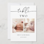 Als wir älter waren, unterzeichnete die Tischnumme Einladung (Rückseite)