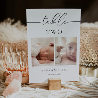 Als wir älter waren, unterzeichnete die Tischnumme Einladung