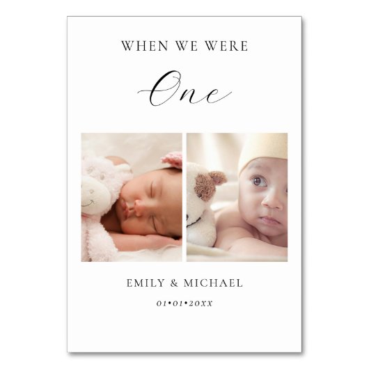 Als wir älter waren, unterzeichnete die Tischnumme Tischnummer (Rückseite)