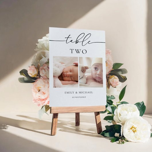 Als wir älter waren, unterzeichnete die Tischnumme Tischnummer