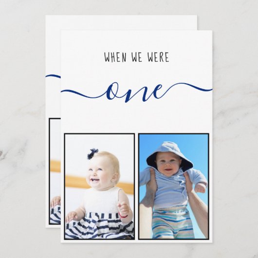 Als wir eine große Tischnummer mit Kindern-Fotos w (Vorne/Hinten)