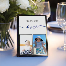 Als wir eine moderne Blue-Handwriting-Hochzeit war Tischnummer