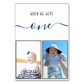 Als wir eine moderne Blue-Handwriting-Hochzeit war Tischnummer (Rückseite)