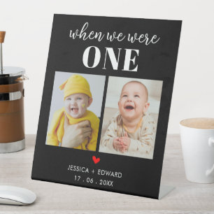 Als wir Fotos alt waren Tischnummer Moderne Chic Sockelschild