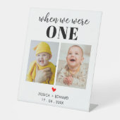 Als wir Fotos alt waren Tischnummer Moderne Chic Sockelschild (Vorderseite)