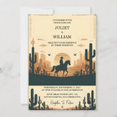 Als Wüste Rodeo Retro Pferd Rustikale Western Hoch Einladung (Vorderseite)