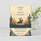 Als Wüste Rodeo Retro Pferd Rustikale Western Hoch Einladung (Stehend Vorderseite)