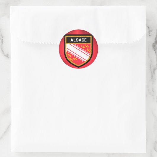 Alsace Flag Runder Aufkleber (Tasche)