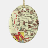 Alsace Lorraine France  Illustrated Map  Keramik Ornament (Rechts)
