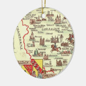 Alsace Lorraine France  Illustrated Map  Keramik Ornament (Links)