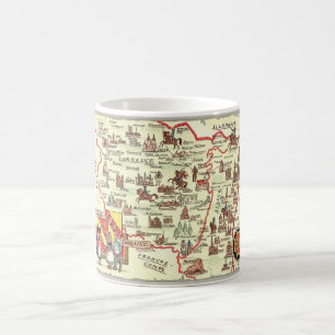 Alsace Lorraine Frankreich Illustrierte Karte Tass Kaffeetasse