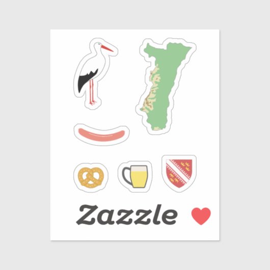 Alsace Stickers Set Aufkleber (Blatt)