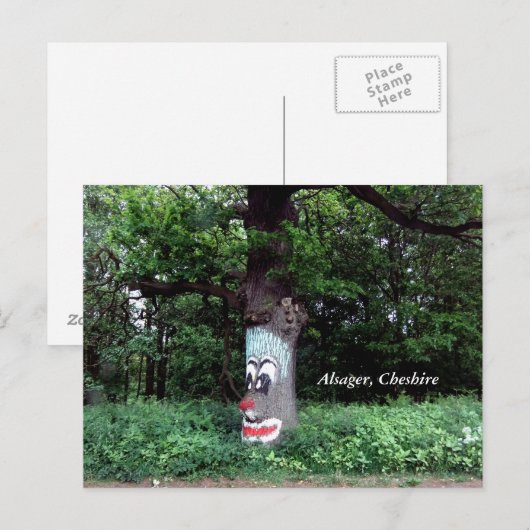 Alsager Tree mit Gesichtskarte Postkarte (Vorne/Hinten)
