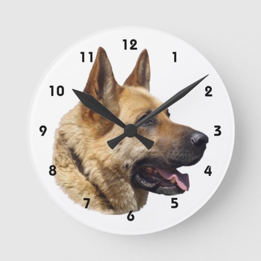 Alsatian German shepherd portrait Runde Wanduhr (Vorderseite)