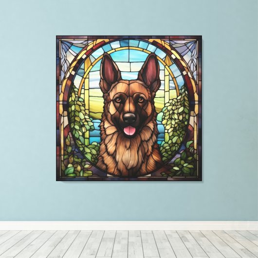 Alsatian Hund Leinwand Art (Insitu (Holzboden))