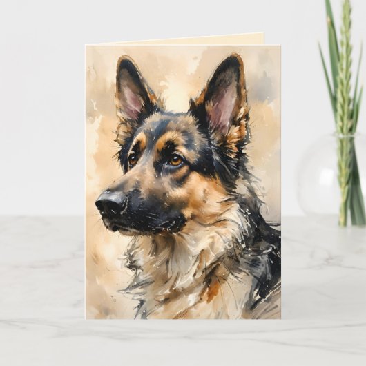 Alsation German Shepard Dog Art Design Card Karte (Vorderseite)