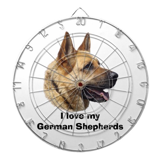 Alsatisches Schäferhundportrait Dartscheibe (vorne)