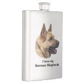 Alsatisches Schäferhundportrait Flachmann (Rechts)