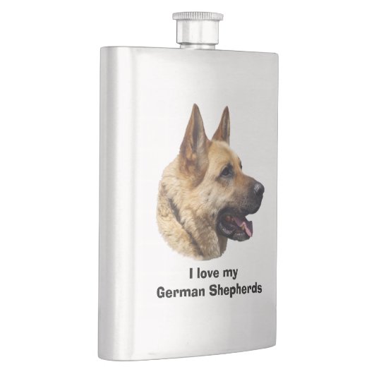 Alsatisches Schäferhundportrait Flachmann (Rechts)