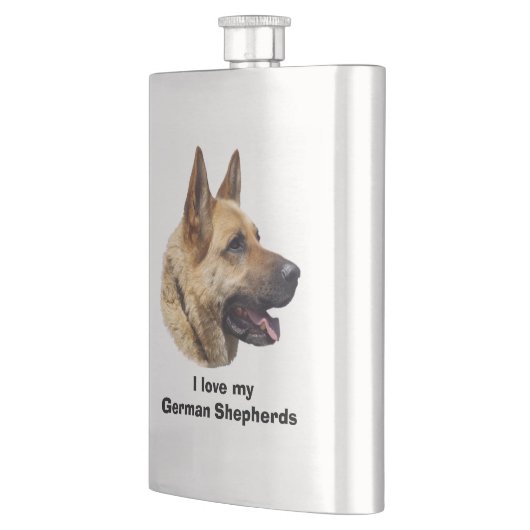 Alsatisches Schäferhundportrait Flachmann (Links)