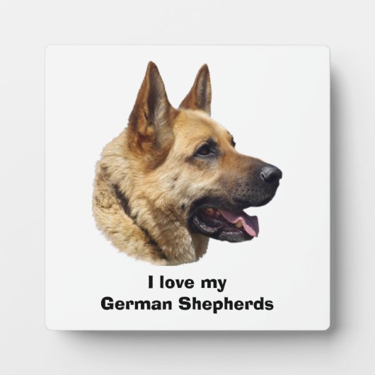 Alsatisches Schäferhundportrait Fotoplatte (Vorderseite)