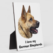 Alsatisches Schäferhundportrait Fotoplatte (Seite)