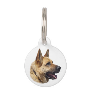 Alsatisches Schäferhundportrait Haustiermarke