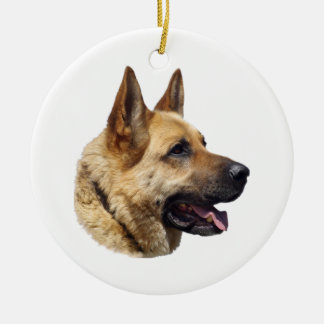 Alsatisches Schäferhundportrait Keramikornament