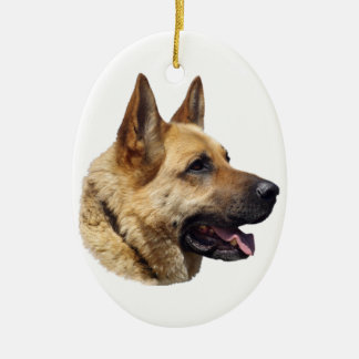 Alsatisches Schäferhundportrait Keramikornament