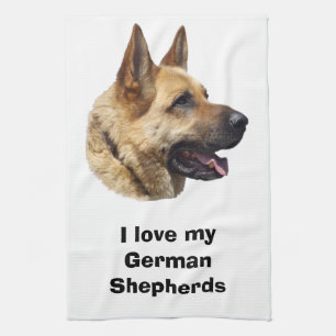Alsatisches Schäferhundportrait Küchentuch