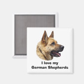 Alsatisches Schäferhundportrait Magnet (Vorderseite/Rückseite)