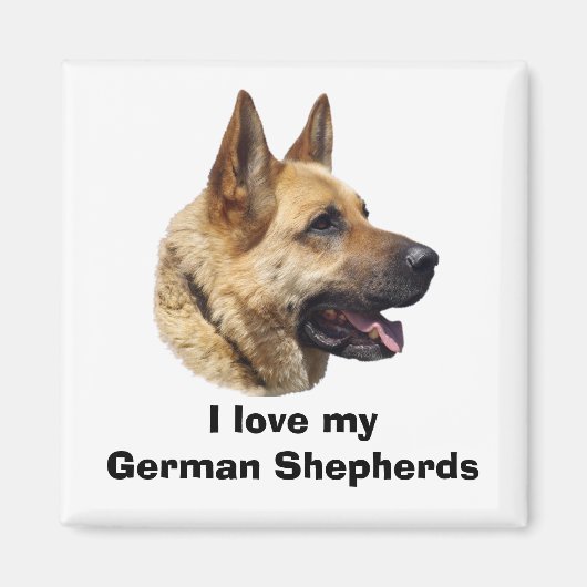 Alsatisches Schäferhundportrait Magnet (Vorne)