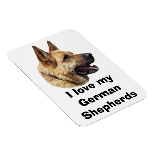 Alsatisches Schäferhundportrait Magnet (Rechte Seite)